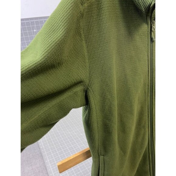 Northface Men's Sz. L Green Full Zip Fleece Jacket Waffle Thermal VG+ - Picture 6 of 12